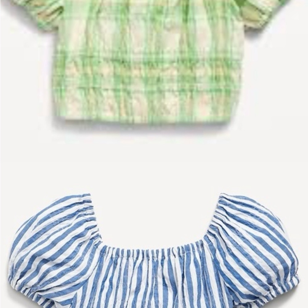 Old Navy Gap Smocked Crop Top Shirt Puff Short Sleeves Girls XL 14/16 - Picture 11 of 16